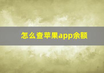 怎么查苹果app余额