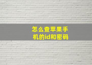 怎么查苹果手机的id和密码