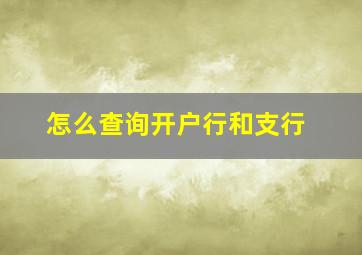 怎么查询开户行和支行