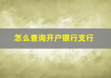 怎么查询开户银行支行