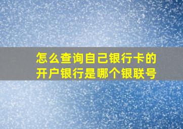 怎么查询自己银行卡的开户银行是哪个银联号