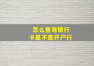 怎么查询银行卡是不是开户行