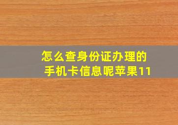 怎么查身份证办理的手机卡信息呢苹果11