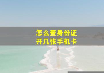 怎么查身份证开几张手机卡