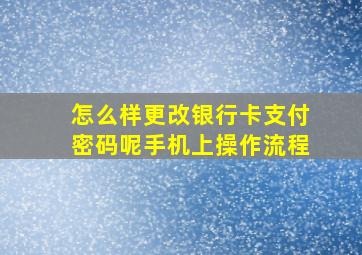 怎么样更改银行卡支付密码呢手机上操作流程