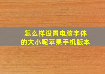 怎么样设置电脑字体的大小呢苹果手机版本