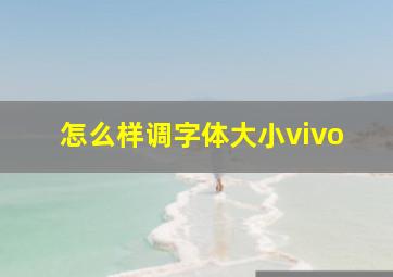 怎么样调字体大小vivo