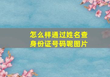 怎么样通过姓名查身份证号码呢图片