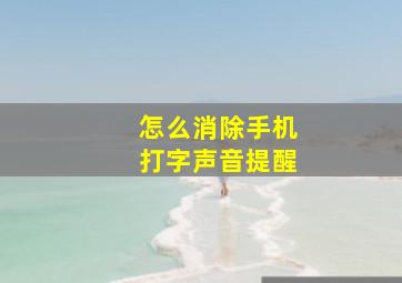 怎么消除手机打字声音提醒