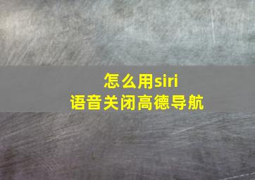 怎么用siri语音关闭高德导航