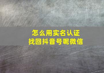 怎么用实名认证找回抖音号呢微信