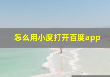 怎么用小度打开百度app