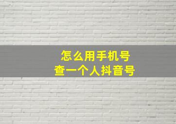 怎么用手机号查一个人抖音号