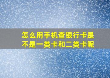 怎么用手机查银行卡是不是一类卡和二类卡呢