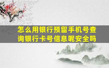 怎么用银行预留手机号查询银行卡号信息呢安全吗