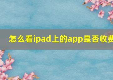 怎么看ipad上的app是否收费