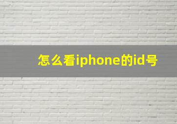 怎么看iphone的id号