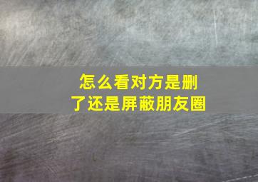 怎么看对方是删了还是屏蔽朋友圈