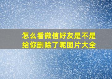 怎么看微信好友是不是给你删除了呢图片大全