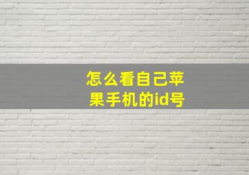 怎么看自己苹果手机的id号