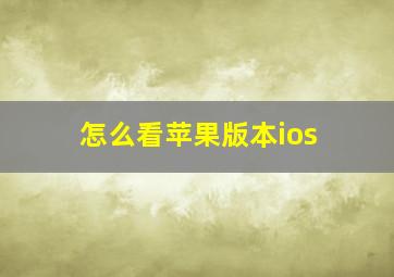 怎么看苹果版本ios