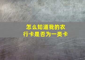 怎么知道我的农行卡是否为一类卡