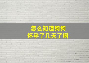 怎么知道狗狗怀孕了几天了啊