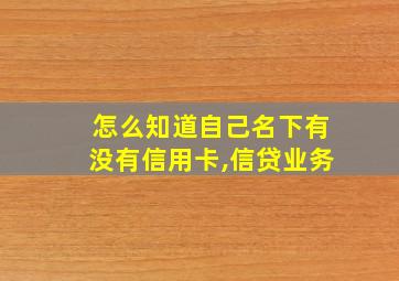 怎么知道自己名下有没有信用卡,信贷业务