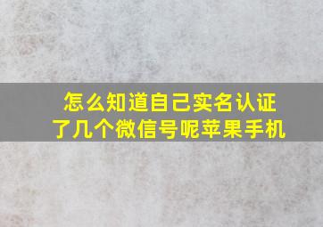 怎么知道自己实名认证了几个微信号呢苹果手机