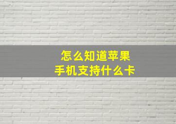 怎么知道苹果手机支持什么卡