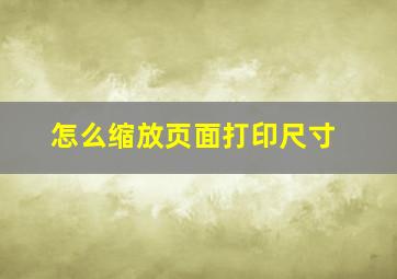 怎么缩放页面打印尺寸