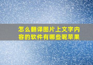 怎么翻译图片上文字内容的软件有哪些呢苹果