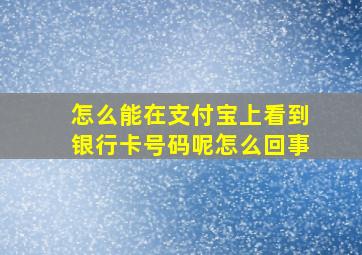 怎么能在支付宝上看到银行卡号码呢怎么回事