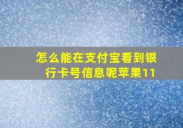 怎么能在支付宝看到银行卡号信息呢苹果11