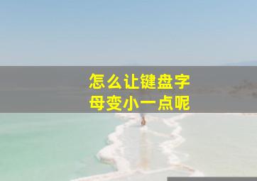 怎么让键盘字母变小一点呢