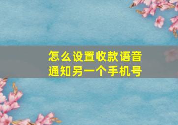 怎么设置收款语音通知另一个手机号