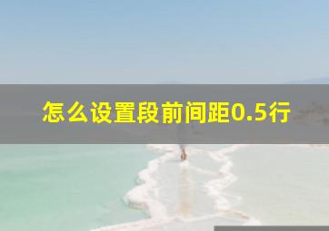 怎么设置段前间距0.5行