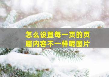 怎么设置每一页的页眉内容不一样呢图片