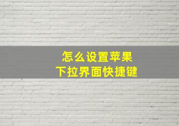 怎么设置苹果下拉界面快捷键