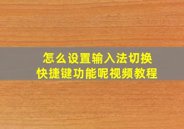 怎么设置输入法切换快捷键功能呢视频教程