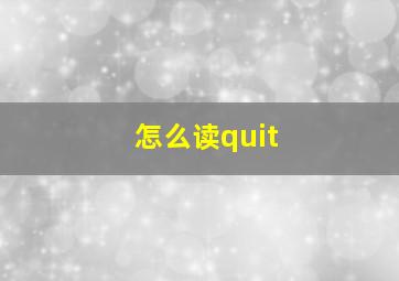 怎么读quit