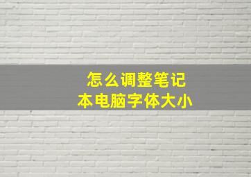 怎么调整笔记本电脑字体大小