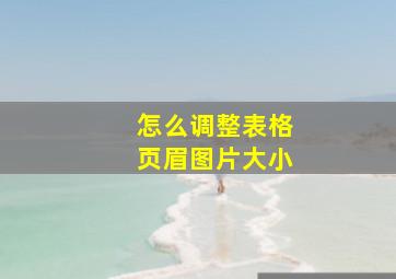 怎么调整表格页眉图片大小