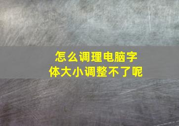 怎么调理电脑字体大小调整不了呢