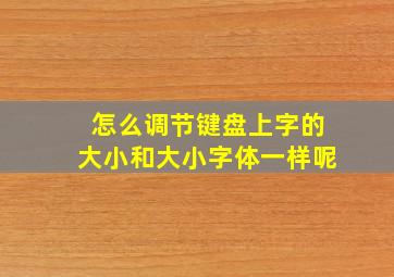 怎么调节键盘上字的大小和大小字体一样呢