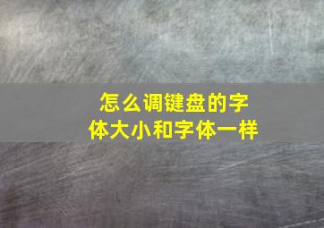 怎么调键盘的字体大小和字体一样