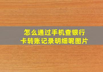 怎么通过手机查银行卡转账记录明细呢图片