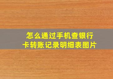 怎么通过手机查银行卡转账记录明细表图片