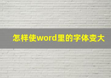 怎样使word里的字体变大