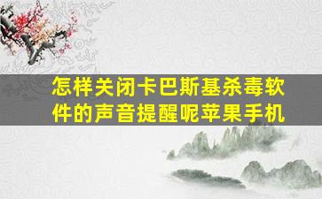 怎样关闭卡巴斯基杀毒软件的声音提醒呢苹果手机